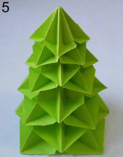 圣诞树纸折法